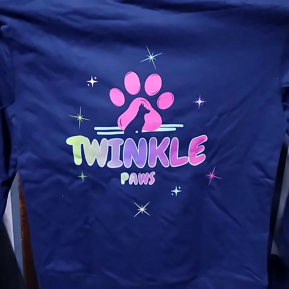 Twinkle Paws β full-colour back print navy hoodie